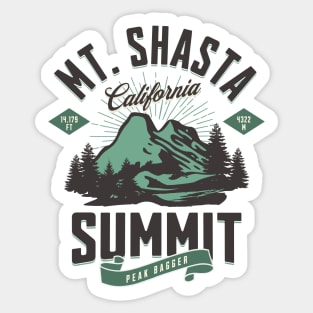 Mt Shasta California Summit Peak Bagger Sticker